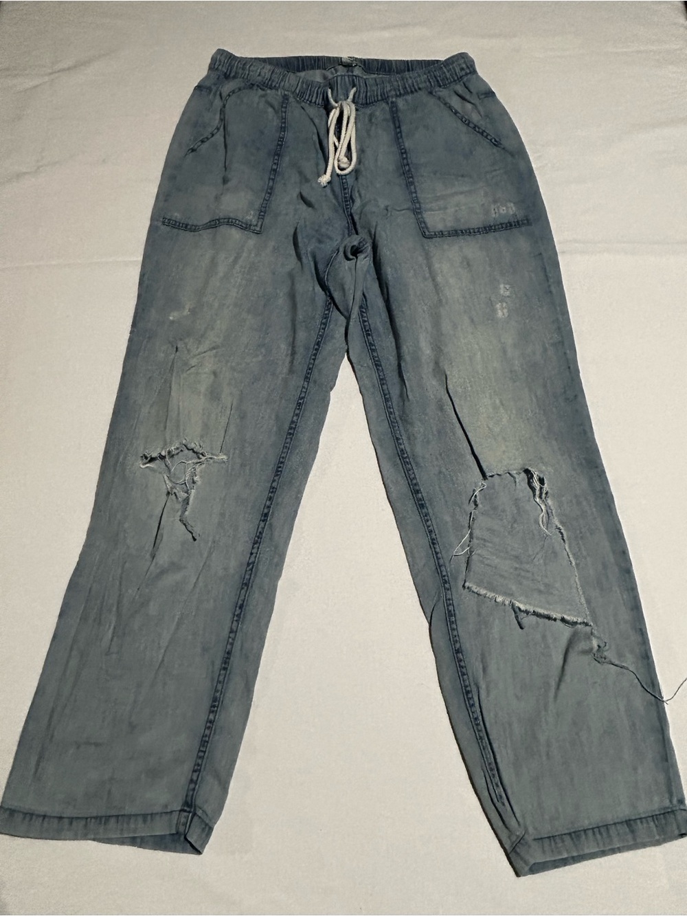 aerie Men's Relaxed Distressed Jeans - Washed Gray
